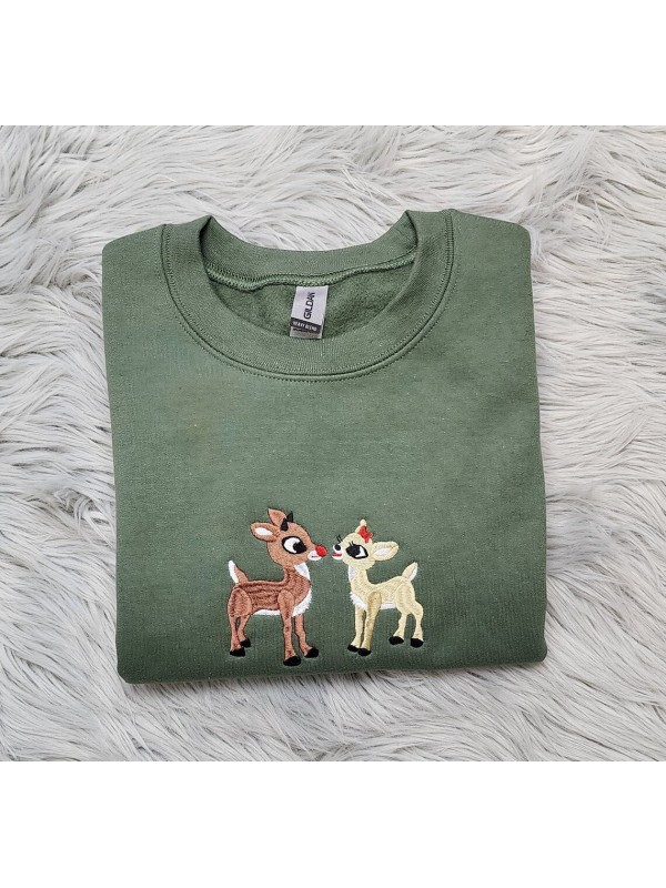 Embroidered Classic Rudolph and Clarice Sweatshirt