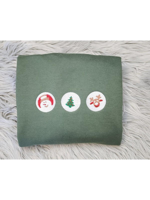 Embroidered Christmas Cookies Sweatshirt