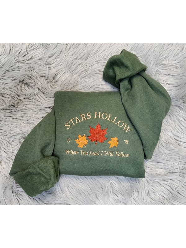 Embroidered Stars Hollow Sweatshirt