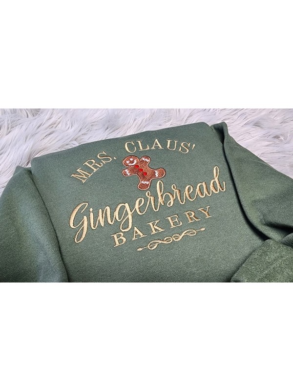 Mrs. Claus' Gingerbread Embroidered Unisex Sweatsh...