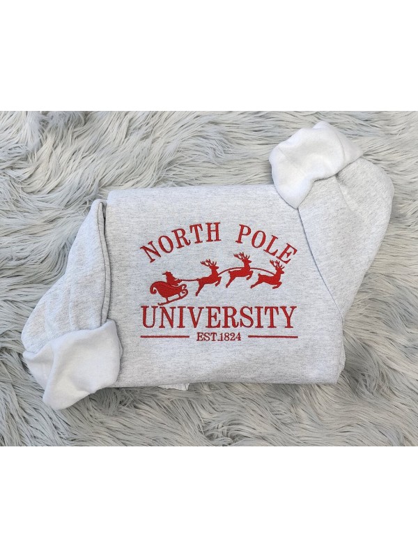 Embroidered Christmas North Pole University Sweats...