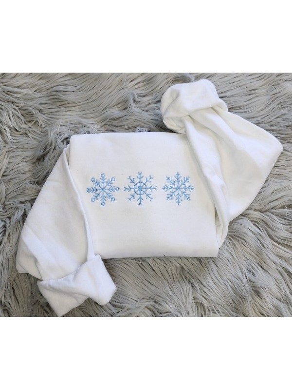 Embroidered Christmas Snowflake Unisex Sweatshirt